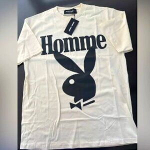 *NWT* Homme x Femme - Playboy Collaboration Tee -  Cream-XL